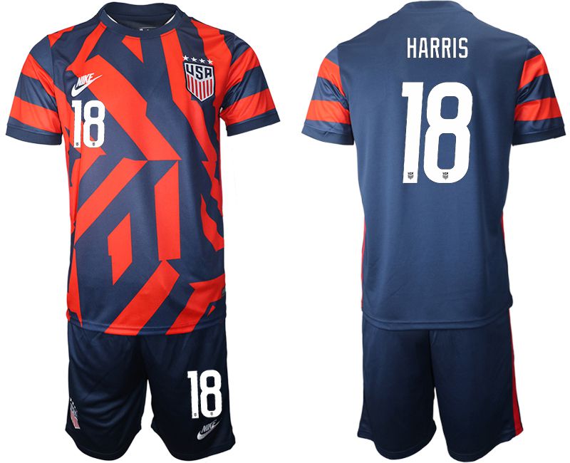 Men 2020-2021 National team United States away #18 blue Nike Soccer Jersey->united states jersey->Soccer Country Jersey